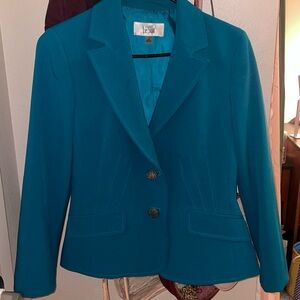 Le Suit Teal Suit Skirt Set